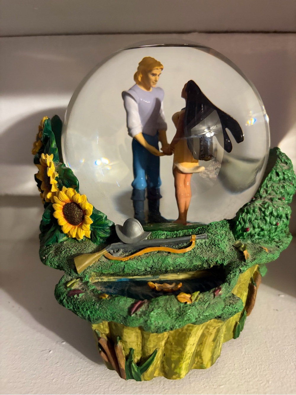 Disney Snow Globe with Sunflowers - Yellow, Green & Blue